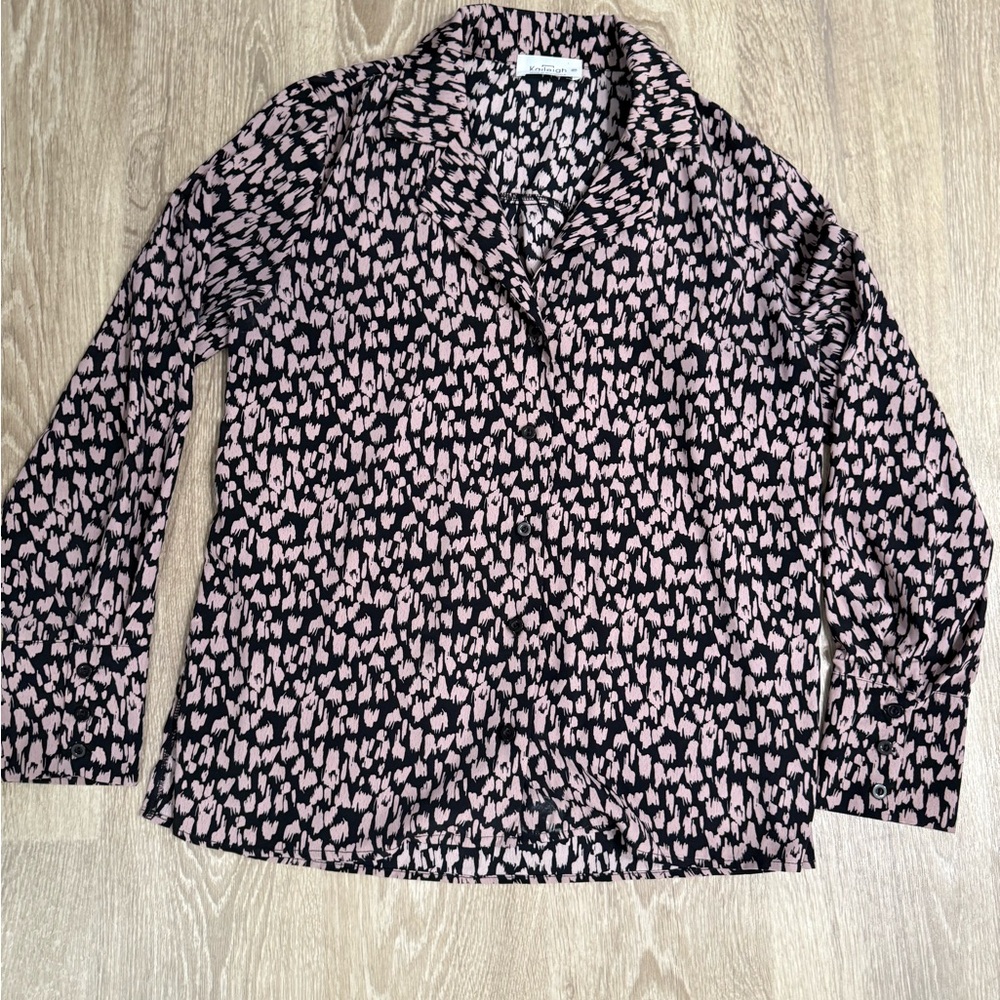 Kaileigh Black and Pink Abstract Top